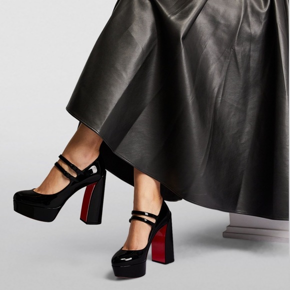 ❌SOLD❌CHRISTIAN LOUBOUTIN Movida Mary Jane Red Sole Platform Pumps - Picture 2 of 13